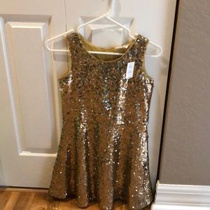 childrens gold sequin dress